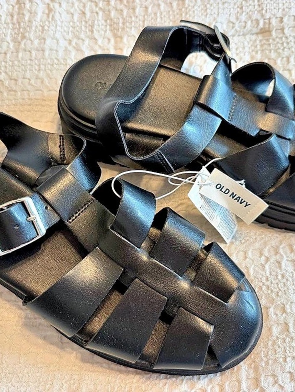 Old Navy Black Strappy Sandals Size US 8 NWT